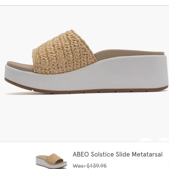 Abeo Tan and White Sandals with Woven Strap - Picture 6 of 6
